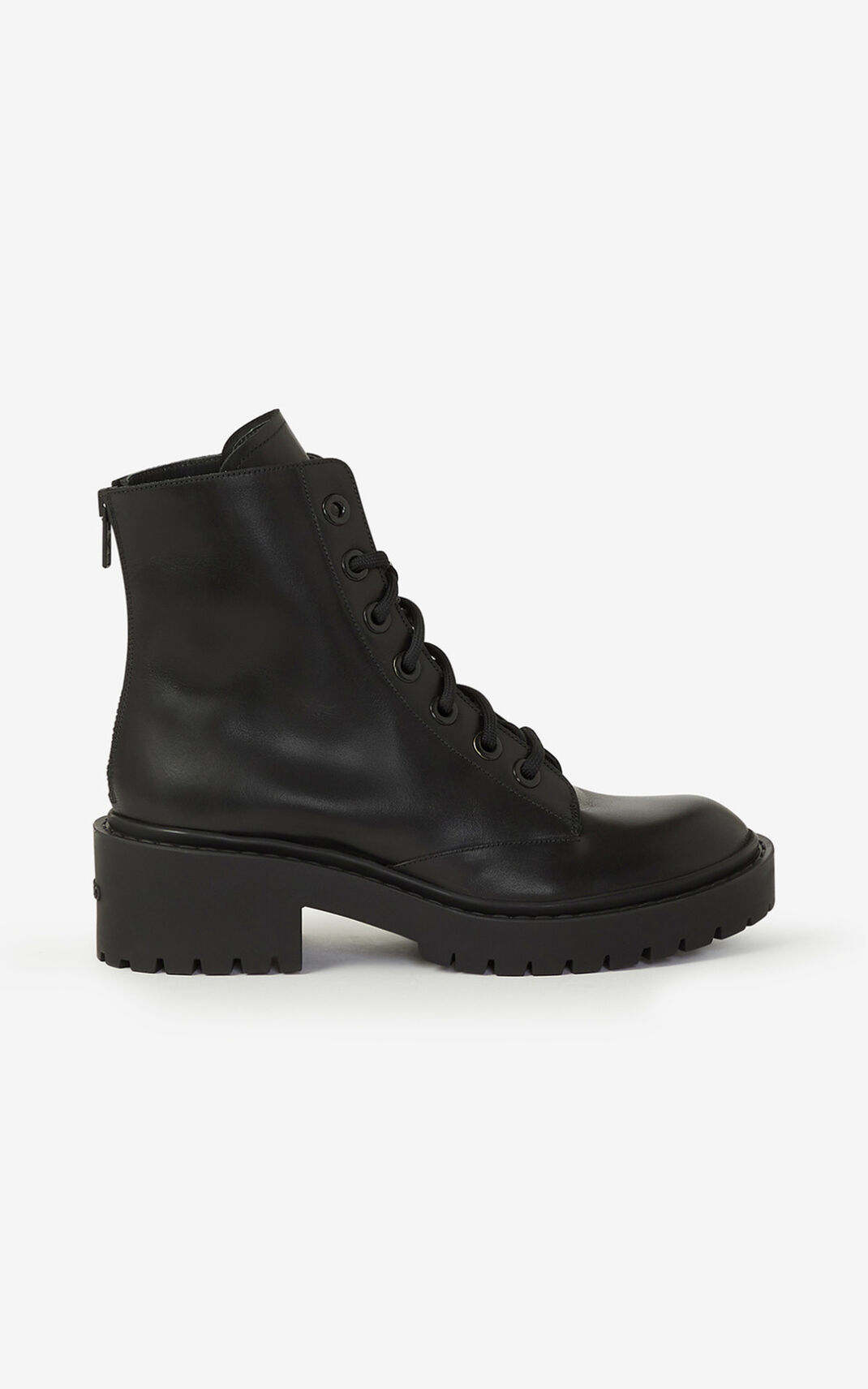 Kenzo Lace up Pike Läder ankle Stövlar Dam | 04926-PHLJ